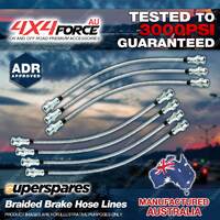 7x Front + Rear Braided Brake Hoses Lines for Toyota Landcruiser FZJ80 With ABS