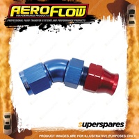 Aeroflow 45 Deg Tube To Female Adapter Hardline Fittings Blue/Red 5/16" to -6 AN