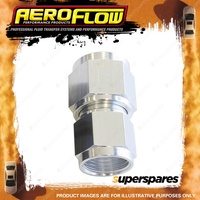 Aeroflow Stepped Female Coupler Pipe Fitting Silver Finish - 6 AN to - 8 AN