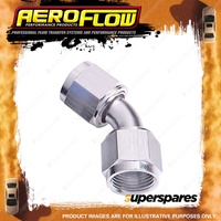 Aeroflow 45 Degree Female Coupler Pipe Fitting Silver Finish - 4 AN