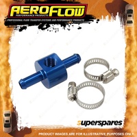 Aeroflow Inline Barb With 1/8 Inch Port for Fuel Gauge Blue Finish - 5/16"