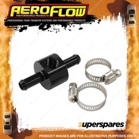 Aeroflow Inline Barb With 1/8 Inch Port for Fuel Gauge Black Finish - 5/16"