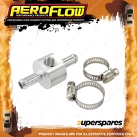 Aeroflow Inline Barb With 1/8 Inch Port for Fuel Gauge Silver Finish - 3/8"