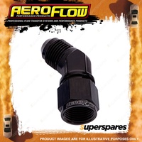 Aeroflow 45 Degree Female / Male Flare Adapter Fitting Black Finish -4 AN