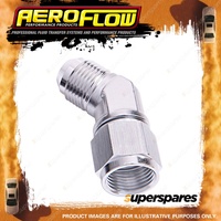 Aeroflow 45 Degree Female / Male Flare Adapter Silver Finish -10 AN