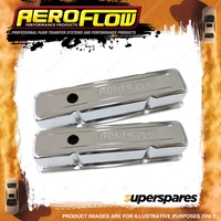 Aeroflow Brand Chrome Steel Valve Covers for Small Block Chevy Early AF1821-5000