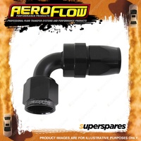 Aeroflow 200 Series Hose End PTFE Hose Fitting Black 90 Degree AN -4