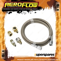 Aeroflow Brand Stainless Steel Braided Line Gauge Kit -3AN 6 Ft Hose