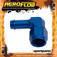 Aeroflow 90 Degree Hose Barb Pipe Fitting 5/16 To -6 AN Blue Finish