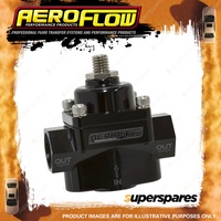 Aeroflow Billet 2-Port Fuel Pressure Regulator With 3/8" NPT ORB Ports Black