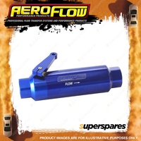 Aeroflow 60 Micron Pro Filter With Ball Valve Blue -12 ORB Ports. 5.5" X 2"