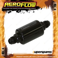 Aeroflow Billet Fuel Filter -6 AN Black Finish 40 Micron Stainless Steel Element