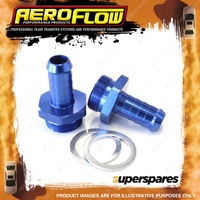 Aeroflow Carburettor Adapter 7/8" -20 To 1/2" Barb Blue Suit Holley Inlet Feed