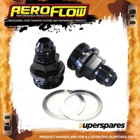 Aeroflow Carburettor Adapter 7/8" To -6 AN Short Black Suit Holley Inlet Feed