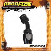 Aeroflow 45 Degree Kryptalon One Piece Full Flow Swivel Hose End Black -8 AN