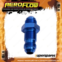 Aeroflow Brand Straight Bulkhead An -3 AN Blue Finish Hose Fitting