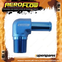 Aeroflow Male NPT To AN Barb 90 Degree Adapter 1/8"To -4AN Hose Blue Finish