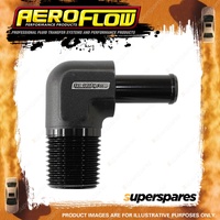 Aeroflow Male NPT To AN Barb 90 Degree Adapter 3/8"To -6 AN Hose Black Finish