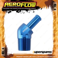 Aeroflow Male NPT To 45 Degree AN Hose Barb 3/8"To -6 100/450 Series Hose Blue