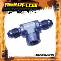 Aeroflow -3An Male Tee With 1/8 On Sideblue Female 1/8" Npt On Side