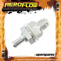 Aeroflow Fuel Cell Bulkhead Fitting -6 AN To 9.52mm 3/8" Barb Silver Finish