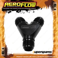 Aeroflow Brand Y-Block Inlet/Outlets 3 x -12 AN Black Finish Hose Fitting