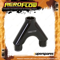 Aeroflow Y-Block Female Swivel 2 X -8 AN Inlet To 1 X -10 AN Outlets Black