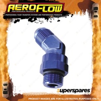 Aeroflow Orb Swivel To Male Flare Adapters Blue 45 Degree ORB to AN -8 to -6