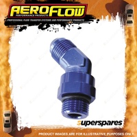 Aeroflow Orb Swivel To Male Flare Adapters Blue 45 Degree ORB to AN -10 to -8