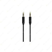 Aerpro Premium 3.5mm AUX Audio Cable 1.5 Metre Length Black with Compact Plugs