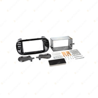 Aerpro Double DIN Gloss Black Facia Kit with Cage Suit for Fiat 500 2008-2014