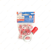 Aerpro 8.4mm O-Ring Terminal Red - 22-16AWG 0.5-1.5mm Copper Sleeved Pack of 100