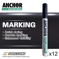 12 x Anchor Paint Marker Black Marker Pens Used For Various Applications