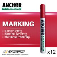 12 x Anchor Paint Marker Red Marker Pens Used For Various Applications