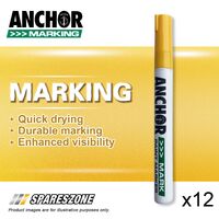 12 x Anchor Paint Marker Yellow Marker Pens Used For Various Applications