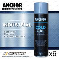 6 Packets of Anchor Industrial Cold Gal Aerosol Paint 400 Gram Fast Drying