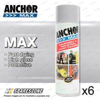 6 Packets of Anchor Max Silver Aerosol Paint 400 Gram Fast Drying