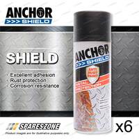 6 Packets of Anchor Shield Matt Black Aerosol Paint 300 Gram Rust Prevention