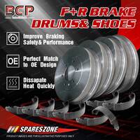 Full Set Front + Rear Brake Drums + Brake Shoes for Chevrolet Impala 59-70