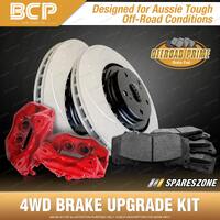 Front 4WD Disc Brake Calipers + Rotors + Pads for Honda CRV RE4 K24Z1 2.4L 125KW