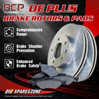 BCP Front Disc Brake Rotors + Brake Pads for Audi A3 S3 With Sensor 1LP 1LR 1LS