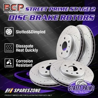 BCP Front + Rear Slotted & Dimpled Disc Brake Rotors for Holden Combo XC 2003