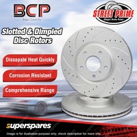 Slotted & Dimpled Pair Rear Disc Brake Rotors for BMW X5 E53 3.0d 3.0i 4.4i