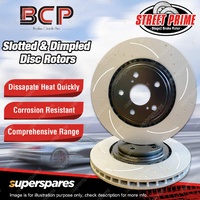 Slotted & Dimpled Pair Rear Disc Brake Rotors for Audi Allroad 1KD 06 - on