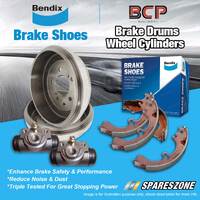 Rear Brake Drums + Wheel Cylinders + Bendix Shoes for Toyota Landcruiser HJ47