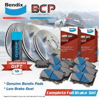 Front + Rear BCP Disc Rotors Bendix 4WD Brake Pads for Honda CR-V RE 2.4L ABS