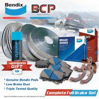 F+R BCP Brake Rotors Drums Bendix Pads Shoes for TOYOTA HILUX GGN25 Without VSC