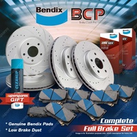 Front Slotted Brake Rotors + Rear Bendix 4WD Pads for Mazda CX-5 KF Electrical