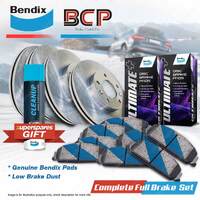 Front + Rear BCP Brake Rotors Bendix Brake Pads for Holden Commodore VE 6.0L