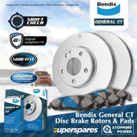 Front Bendix GCT Disc Brake Rotors + Pads for Mitsubishi Lancer CS6A CS7A 114mm